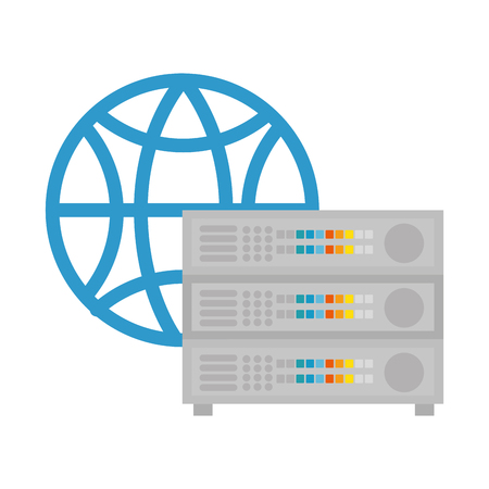 Sphere planet with server vector illustration designのイラスト素材