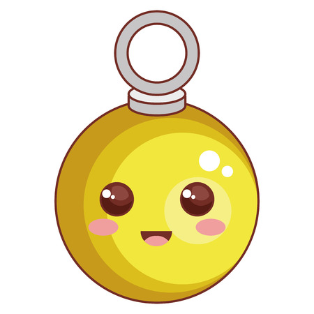 christmas ball decorative kawaii character vector illustration designのイラスト素材