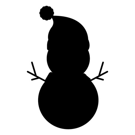 cute snowman christmas character vector illustration designのイラスト素材