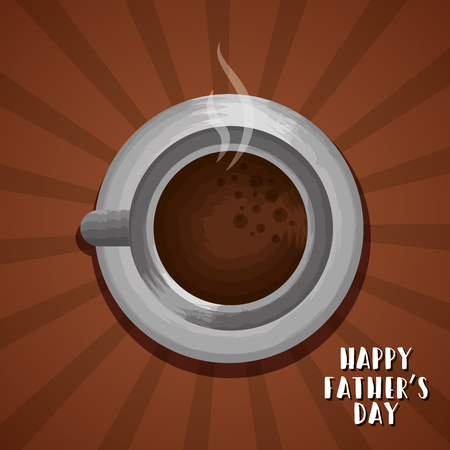 hot coffee cup top view - happy fathers day vector illustrationのイラスト素材