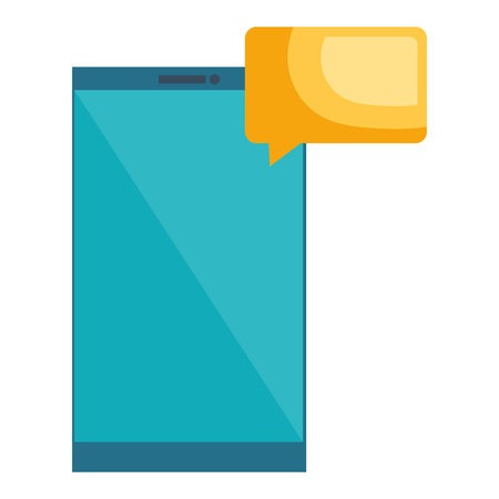 Mobile phone device with speech bubbleのイラスト素材