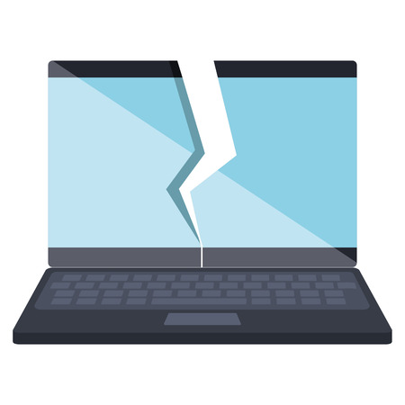 laptop computer broken display vector illustration designのイラスト素材
