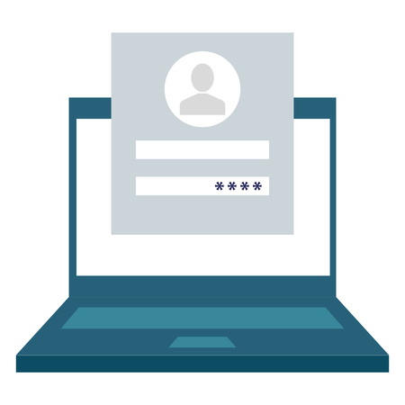 laptop computer with login interface vector illustration designのイラスト素材