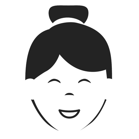 beautiful woman head avatar character vector illustration designのイラスト素材