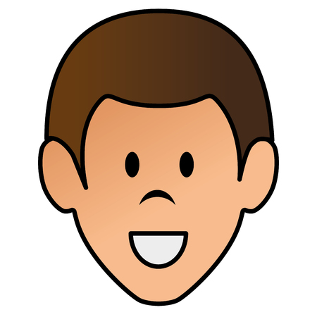 Young man head avatar character vector illustration designのイラスト素材