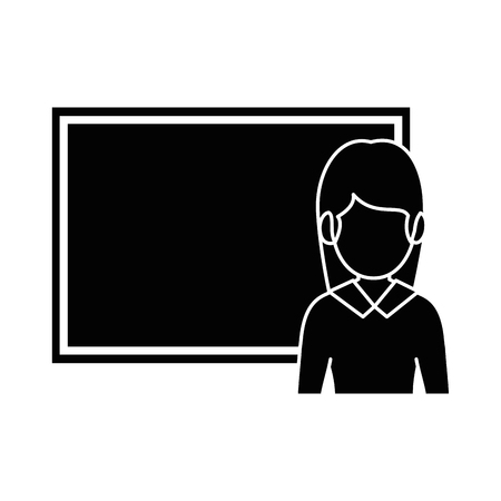 A teacher woman with chalkboard avatar vector illustration designのイラスト素材