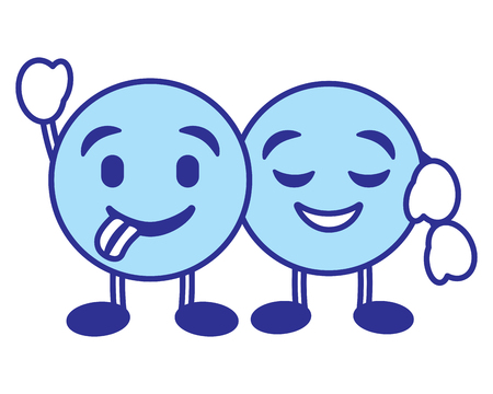 Emoticon cartoon face happy star eyes character vector illustration blue design imageのイラスト素材