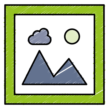 landscape snapshot isolated icon vector illustration designのイラスト素材