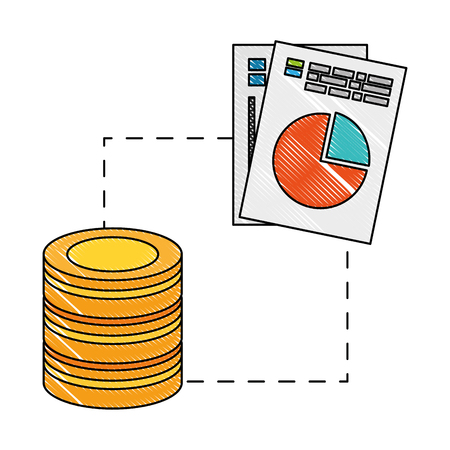Data center disk with documents vector illustration design.のイラスト素材