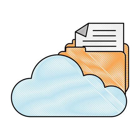 Cloud computing with file folder vector illustration design.のイラスト素材