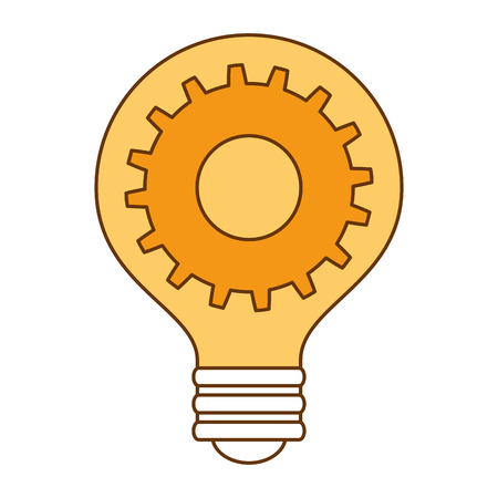 bulb light idea with gears vector illustration designのイラスト素材