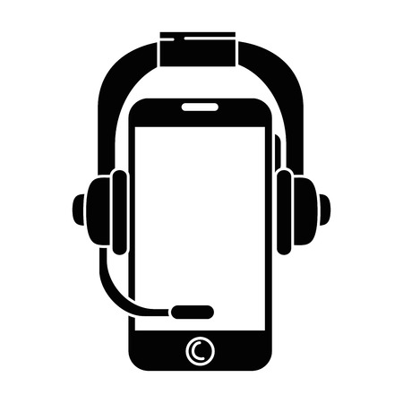 Smartphone device with headset vector illustration designのイラスト素材