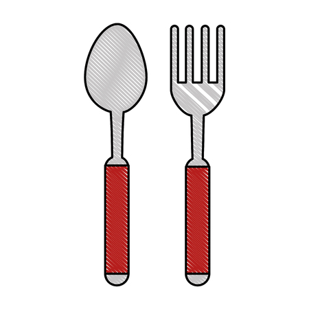 Fork and spoon cutlery icon vector illustration designのイラスト素材