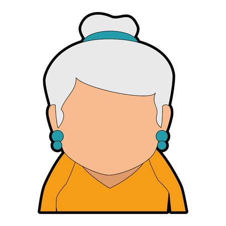 A cute grandmother avatar character vector illustration designのイラスト素材