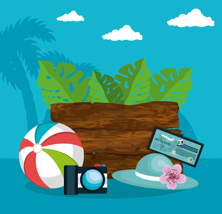 A summer vacations set icons vector illustration designのイラスト素材