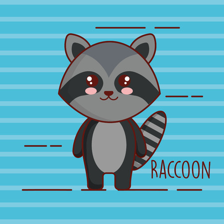 Cute raccoon character vector illustration designのイラスト素材