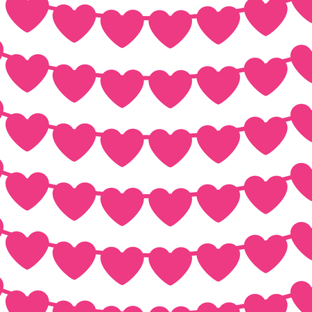 Decorative garland with hearts love romantic pattern vector illustrationのイラスト素材