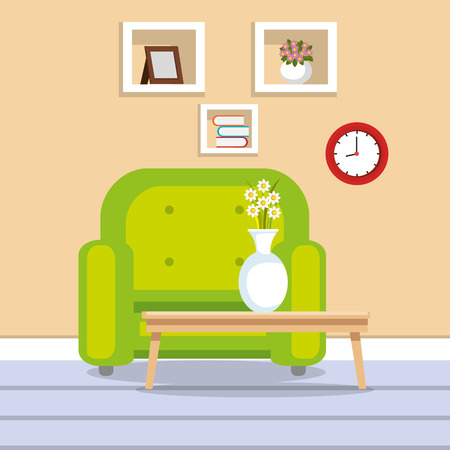 elegant living room scene vector illustration designのイラスト素材