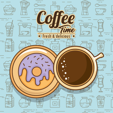 delicious coffee time elements vector illustration designのイラスト素材