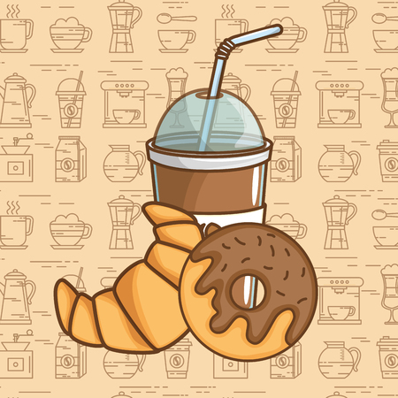 Delicious coffee time elements vector illustration design.のイラスト素材