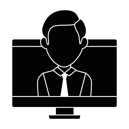 computer display with user vector illustration designのイラスト素材