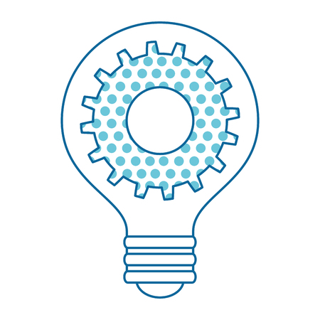 Bulb light idea with dotted gear inside illustrationのイラスト素材