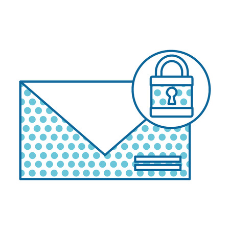 Envelope mail with padlock vector illustration design.のイラスト素材