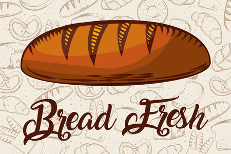 bread fresh whole bakery background vector illustrationのイラスト素材