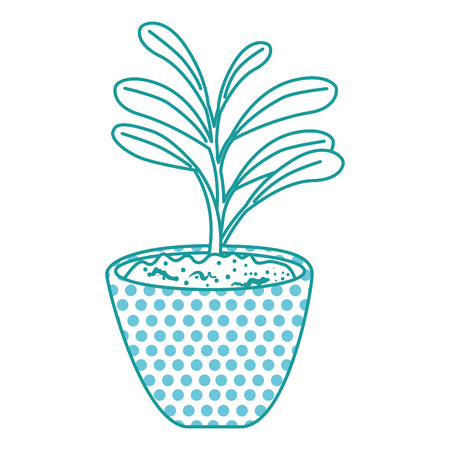 beautiful houseplant in pot vector illustration designのイラスト素材