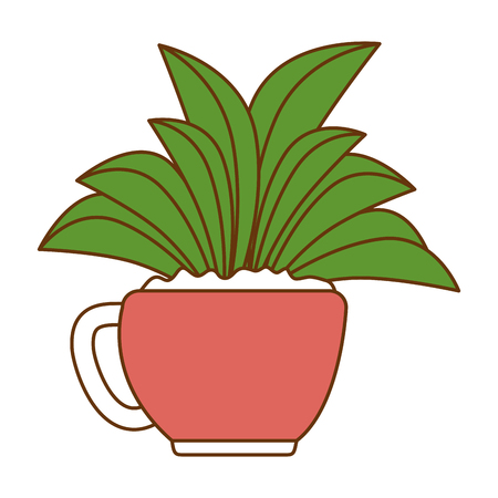 beautiful houseplant in pot vector illustration designのイラスト素材
