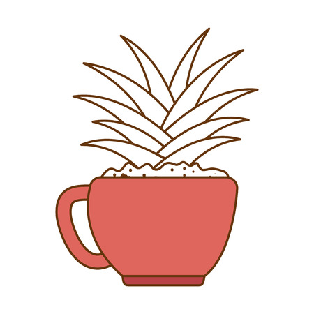 beautiful houseplant in pot vector illustration designのイラスト素材
