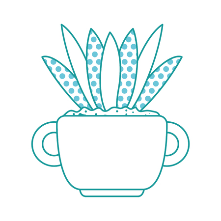 beautiful houseplant in pot vector illustration designのイラスト素材