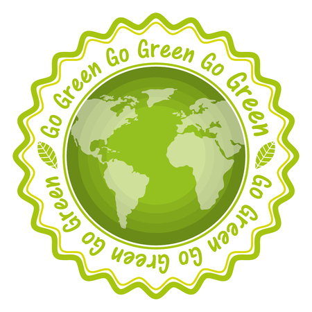 go green world planet vector illustration designのイラスト素材