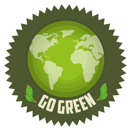 go green world planet vector illustration designのイラスト素材