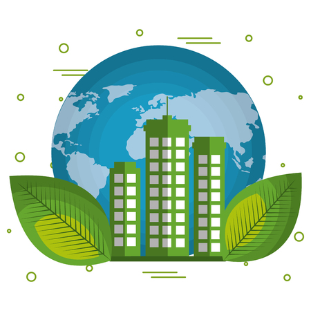 go green world planet vector illustration designのイラスト素材