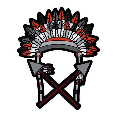 headdress with spears native american icon image vector illustration designのイラスト素材