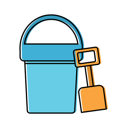 bucket and shovel beach toys icon image vector illustration designのイラスト素材