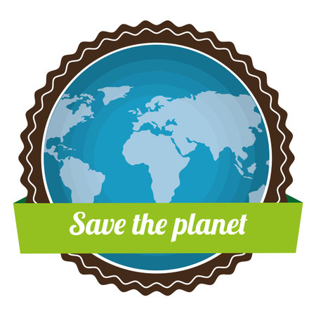 go green world planet vector illustration designのイラスト素材