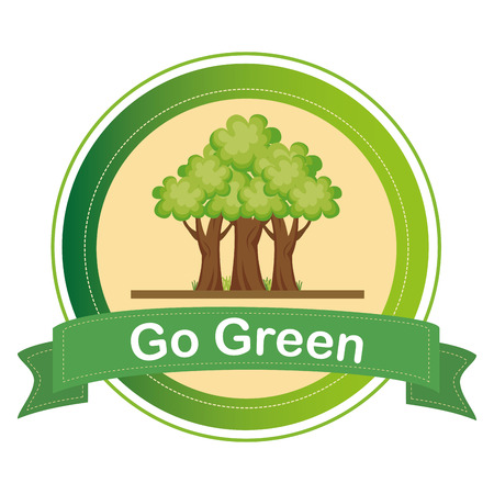 go green tree plant vector illustration designのイラスト素材