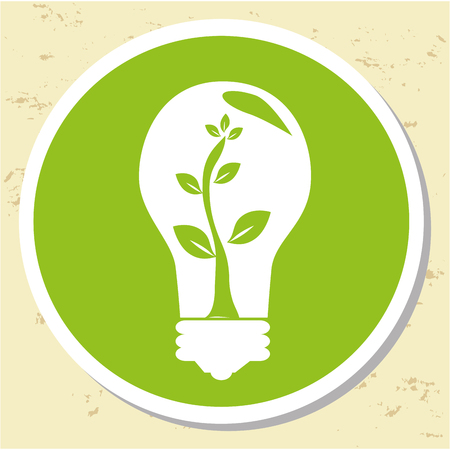 Bulb with tree ecology label vector illustration designのイラスト素材