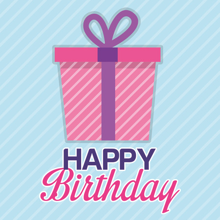 happy birthday card with giftbox vector illustration designのイラスト素材