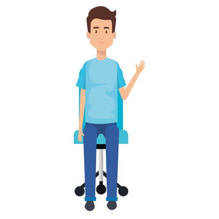 Businessman sitting on office chair vector illustration designのイラスト素材