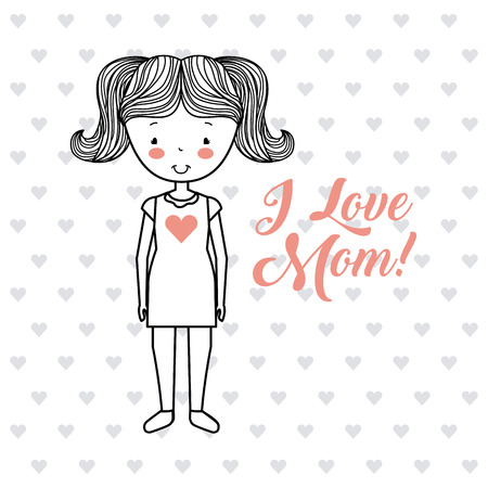 hand drawn happy mother's day image emblem vector illustration designのイラスト素材