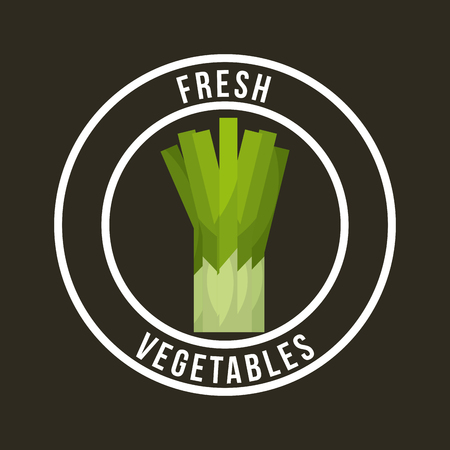 fresh organic food emblem image vector illustration designのイラスト素材
