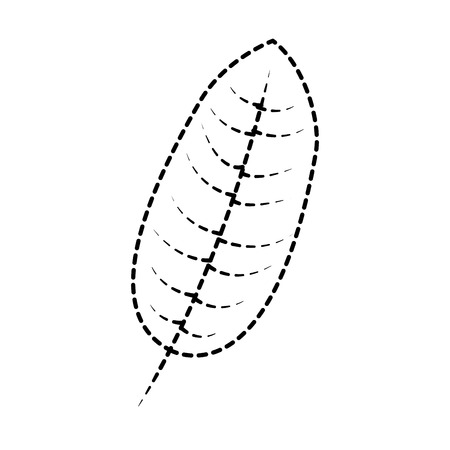 tropical leaf green spring season eco nature vector illustration dotted line designのイラスト素材