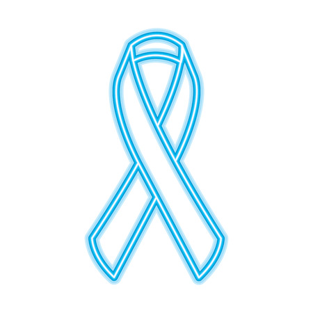 ribbon medical healthcare campaign symbol vector illustration neon blue designのイラスト素材
