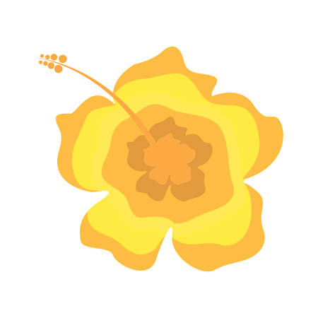 beauty hibiscus flower ornament decoration icon vector illustrationのイラスト素材