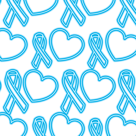 seamless pattern red hearts ribbon medical care vector illustrationのイラスト素材