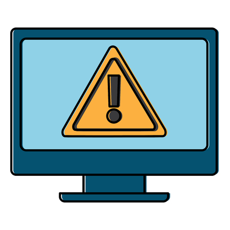 computer screen warning alert virus vector illustrationのイラスト素材