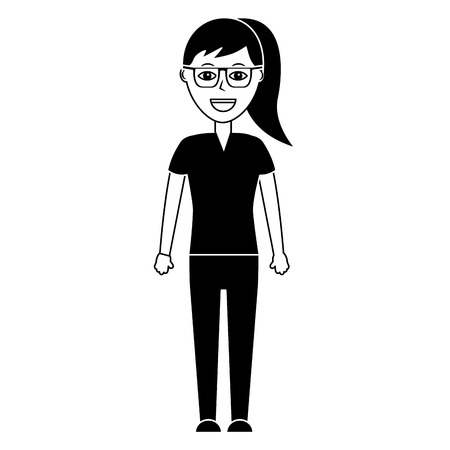Standing female doctor medical professional vector illustrationのイラスト素材